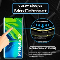 Folie Sticla CASEY STUDIOS compatibila cu Xiaomi Mi Note 10 / Mi Note 10 Pro, Full Glue, Duritate Militara, Ultra HD, Anti Zgarieturi, Anti Amprente, Anti Socuri, Margini Negre Negru