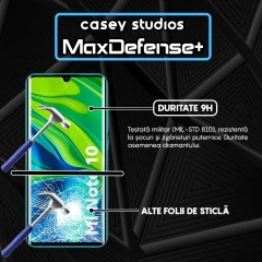 Folie Sticla CASEY STUDIOS compatibila cu Xiaomi Mi Note 10 / Mi Note 10 Pro, Full Glue, Duritate Militara, Ultra HD, Anti Zgarieturi, Anti Amprente, Anti Socuri, Margini Negre Negru