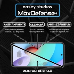 Folie Sticla CASEY STUDIOS compatibila cu Xiaomi Redmi 10 / Redmi 10 2022, Full Glue, Duritate Militara, Ultra HD, Anti Zgarieturi, Anti Amprente, Anti Socuri, Margini Negre Negru