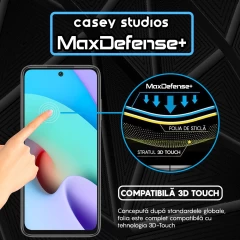Folie Sticla CASEY STUDIOS compatibila cu Xiaomi Redmi 10 / Redmi 10 2022, Full Glue, Duritate Militara, Ultra HD, Anti Zgarieturi, Anti Amprente, Anti Socuri, Margini Negre Negru