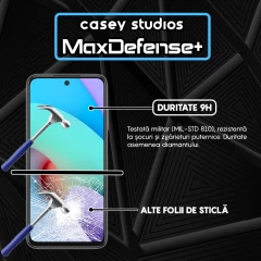 Folie Sticla CASEY STUDIOS compatibila cu Xiaomi Redmi 10 / Redmi 10 2022, Full Glue, Duritate Militara, Ultra HD, Anti Zgarieturi, Anti Amprente, Anti Socuri, Margini Negre Negru