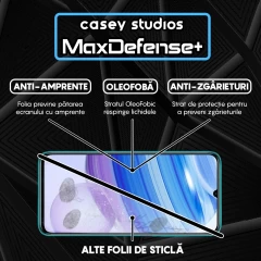 Folie Sticla CASEY STUDIOS compatibila cu Xiaomi Redmi 10X 5G / Redmi 10X Pro 5G, Full Glue, Duritate Militara, Ultra HD, Anti Zgarieturi, Anti Amprente, Anti Socuri, Margini Negre Negru