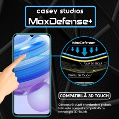 Folie Sticla CASEY STUDIOS compatibila cu Xiaomi Redmi 10X 5G / Redmi 10X Pro 5G, Full Glue, Duritate Militara, Ultra HD, Anti Zgarieturi, Anti Amprente, Anti Socuri, Margini Negre Negru