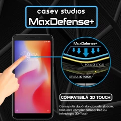 Folie Sticla CASEY STUDIOS compatibila cu Xiaomi Redmi 6 / Redmi 6A, Full Glue, Duritate Militara, Ultra HD, Anti Zgarieturi, Anti Amprente, Anti Socuri, Margini Negre Negru