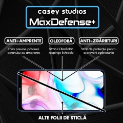 Folie Sticla CASEY STUDIOS compatibila cu Xiaomi Redmi 8 / Redmi 8A, Full Glue, Duritate Militara, Ultra HD, Anti Zgarieturi, Anti Amprente, Anti Socuri, Margini Negre Negru