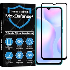 Folie Sticla CASEY STUDIOS compatibila cu Xiaomi Redmi 9A / Redmi 9C NFC / Redmi 9C / Redmi 9AT / Redmi 10A, Full Glue, Duritate Militara, Ultra HD, Anti Zgarieturi, Anti Amprente, Anti Socuri, Margini Negre