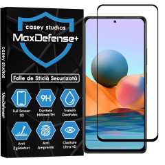 Folie Sticla CASEY STUDIOS compatibila cu Xiaomi Redmi Note 10 Pro / Redmi Note 10 Pro Max, Full Glue, Duritate Militara, Ultra HD, Anti Zgarieturi, Anti Amprente, Anti Socuri, Margini Negre