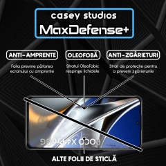 Folie Sticla CASEY STUDIOS compatibila cu Xiaomi Poco X4 Pro 5G / Redmi Note 11 Pro 4G / Redmi Note 11 Pro 5G / Redmi Note 11 Pro+ 5G, Full Glue, Duritate Militara, Ultra HD, Anti Zgarieturi, Anti Amprente, Anti Socuri, Margini Negre Negru