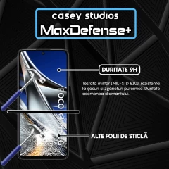 Folie Sticla CASEY STUDIOS compatibila cu Xiaomi Poco X4 Pro 5G / Redmi Note 11 Pro 4G / Redmi Note 11 Pro 5G / Redmi Note 11 Pro+ 5G, Full Glue, Duritate Militara, Ultra HD, Anti Zgarieturi, Anti Amprente, Anti Socuri, Margini Negre Negru