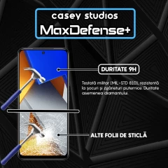 Folie Sticla CASEY STUDIOS compatibila cu Xiaomi Poco M4 Pro 4G / Redmi Note 11 / Redmi Note 11S, Full Glue, Duritate Militara, Ultra HD, Anti Zgarieturi, Anti Amprente, Anti Socuri, Margini Negre Negru