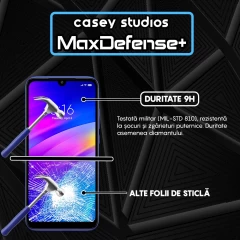 Folie Sticla CASEY STUDIOS compatibila cu Xiaomi Redmi Note 7 / Redmi Note 7 Pro, Full Glue, Duritate Militara, Ultra HD, Anti Zgarieturi, Anti Amprente, Anti Socuri, Margini Negre Negru