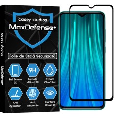 Folie Sticla CASEY STUDIOS compatibila cu Xiaomi Redmi Note 8 Pro, Full Glue, Duritate Militara, Ultra HD, Anti Zgarieturi, Anti Amprente, Anti Socuri, Margini Negre