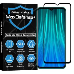 Folie Sticla CASEY STUDIOS compatibila cu Xiaomi Redmi Note 8 Pro, Full Glue, Duritate Militara, Ultra HD, Anti Zgarieturi, Anti Amprente, Anti Socuri, Margini Negre Negru