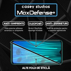 Folie Sticla CASEY STUDIOS compatibila cu Xiaomi Redmi Note 8 Pro, Full Glue, Duritate Militara, Ultra HD, Anti Zgarieturi, Anti Amprente, Anti Socuri, Margini Negre Negru
