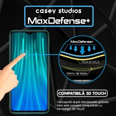 Folie Sticla CASEY STUDIOS compatibila cu Xiaomi Redmi Note 8 Pro, Full Glue, Duritate Militara, Ultra HD, Anti Zgarieturi, Anti Amprente, Anti Socuri, Margini Negre Negru