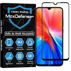 Folie Sticla CASEY STUDIOS compatibila cu Xiaomi Redmi Note 8 / Redmi Note 8 2021, Full Glue, Duritate Militara, Ultra HD, Anti Zgarieturi, Anti Amprente, Anti Socuri, Margini Negre Negru