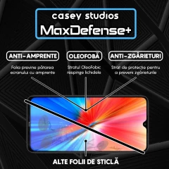 Folie Sticla CASEY STUDIOS compatibila cu Xiaomi Redmi Note 8 / Redmi Note 8 2021, Full Glue, Duritate Militara, Ultra HD, Anti Zgarieturi, Anti Amprente, Anti Socuri, Margini Negre Negru
