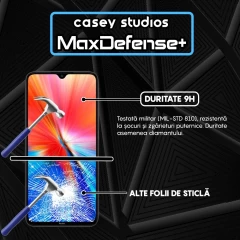 Folie Sticla CASEY STUDIOS compatibila cu Xiaomi Redmi Note 8 / Redmi Note 8 2021, Full Glue, Duritate Militara, Ultra HD, Anti Zgarieturi, Anti Amprente, Anti Socuri, Margini Negre Negru
