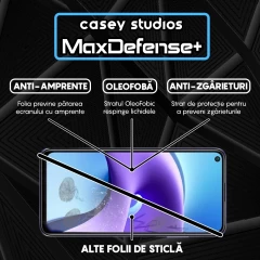 Folie Sticla CASEY STUDIOS compatibila cu Xiaomi Redmi Note 9T / Redmi Note 9T 5G, Full Glue, Duritate Militara, Ultra HD, Anti Zgarieturi, Anti Amprente, Anti Socuri, Margini Negre Negru