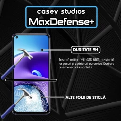 Folie Sticla CASEY STUDIOS compatibila cu Xiaomi Redmi Note 9T / Redmi Note 9T 5G, Full Glue, Duritate Militara, Ultra HD, Anti Zgarieturi, Anti Amprente, Anti Socuri, Margini Negre Negru