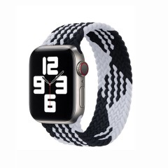 Curea Apple Watch 1/2/3/4/5/6/7/8/SE - 38/40/41 MM - L - Braided Loop Casey Studios Casey Studios - Black/white