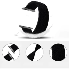 Curea Apple Watch 1/2/3/4/5/6/7/8/SE/Ultra - 42/44/45/49 MM - L - Braided Loop Casey Studios Casey Studios - Black Black