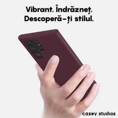 Husa Samsung Galaxy S22 Ultra Casey Studios Premium Soft Silicone Burgundy