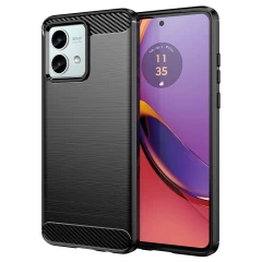 Husa pentru Motorola Moto G84 - Techsuit Carbon Silicone - Black Negru