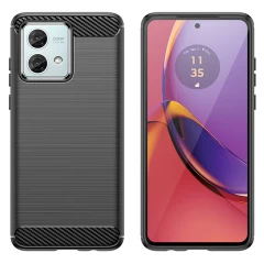 Husa pentru Motorola Moto G84 - Techsuit Carbon Silicone - Black Negru