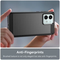 Husa pentru Motorola Moto G84 - Techsuit Carbon Silicone - Black Negru