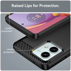 Husa pentru Motorola Moto G84 - Techsuit Carbon Silicone - Black Negru