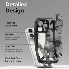Husa pentru iPhone 15 Pro - Ringke Fusion X Design - Camo Black Camo Black