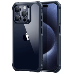 Husa pentru iPhone 15 Pro Max - ESR Air Armor - Clear Dark Blue Albastru