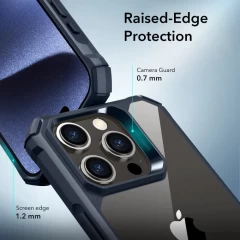 Husa pentru iPhone 15 Pro Max - ESR Air Armor - Clear Dark Blue Albastru