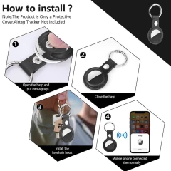 Husa pentru AirTag - Techsuit Secure Leather Holder (SLH1) - Black Negru