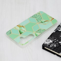 Husa pentru Samsung Galaxy S24 Plus - Techsuit Marble Series - Green Hex Verde