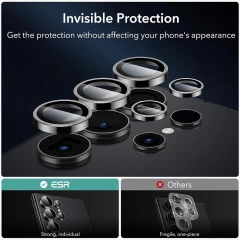 Folie Camera pentru Samsung Galaxy S24 Ultra (set 2) - ESR Lens Protector Tempered Glass - Black Negru