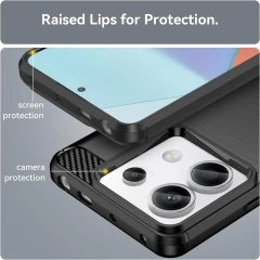 Husa pentru Xiaomi Redmi 13C 4G / 13C 5G / Poco M6 / C65 - Techsuit Carbon Silicone - Black Negru
