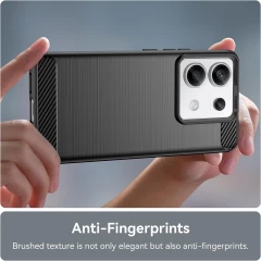 Husa pentru Xiaomi Redmi 13C 4G / 13C 5G / Poco M6 / C65 - Techsuit Carbon Silicone - Black Negru