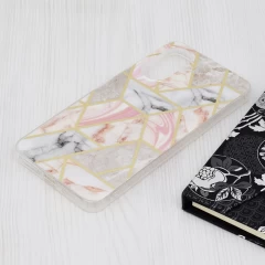 Husa pentru Xiaomi Redmi 13C 4G / Poco C65 - Techsuit Marble Series - Pink Hex Roz