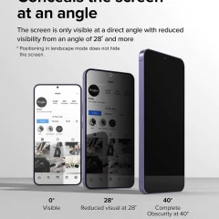 Folie pentru Samsung Galaxy S24 (set 2) - Ringke Easy Slide Tempered Glass - Privacy transparenta