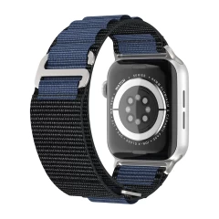 Curea Textil Alpine Loop compatibila cu Apple Watch SE/9/8/7/6/5/4/3/2/1 - 38/40/41MM CASEY STUDIOS, Ajustabila, Respirabila Albastru Inchis