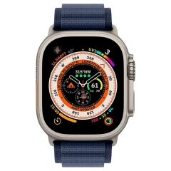 Curea Textil Alpine Loop compatibila cu Apple Watch SE/9/8/7/6/5/4/3/2/1 - 38/40/41MM CASEY STUDIOS, Ajustabila, Respirabila Albastru Inchis