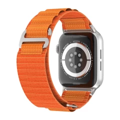 Curea Textil Alpine Loop compatibila cu Apple Watch SE/9/8/7/6/5/4/3/2/1 - 38/40/41MM CASEY STUDIOS, Ajustabila, Respirabila Portocaliu