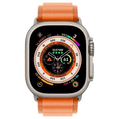 Curea Textil Alpine Loop compatibila cu Apple Watch SE/9/8/7/6/5/4/3/2/1 - 38/40/41MM CASEY STUDIOS, Ajustabila, Respirabila Portocaliu
