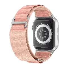 Curea Textil Alpine Loop compatibila cu Apple Watch SE/9/8/7/6/5/4/3/2/1 - 38/40/41MM CASEY STUDIOS, Ajustabila, Respirabila Roz