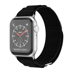 Curea Textil Alpine Loop compatibila cu Apple Watch Ultra 2/Ultra/SE/9/8/7/6/5/4/3/2/1 - 42/44/45/49MM CASEY STUDIOS, Ajustabila, Respirabila Negru 