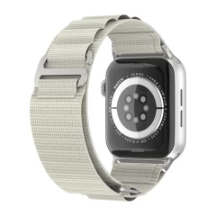 Curea Textil Alpine Loop compatibila cu Apple Watch Ultra 2/Ultra/SE/9/8/7/6/5/4/3/2/1 - 42/44/45/49MM CASEY STUDIOS, Ajustabila, Respirabila crem