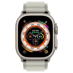 Curea Textil Alpine Loop compatibila cu Apple Watch Ultra 2/Ultra/SE/9/8/7/6/5/4/3/2/1 - 42/44/45/49MM CASEY STUDIOS, Ajustabila, Respirabila crem