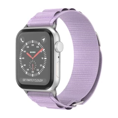 Curea Textil Alpine Loop compatibila cu Apple Watch Ultra 2/Ultra/SE/9/8/7/6/5/4/3/2/1 - 42/44/45/49MM CASEY STUDIOS, Ajustabila, Respirabila Mov Deschis 